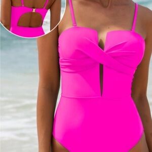 Vibrant Pink One Piece Swimsuit